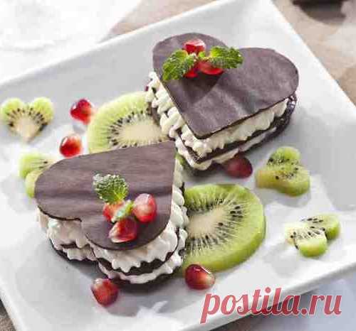 ШОКОЛАДНЫЕ СЕРДЕЧКИ С КРЕМОМ