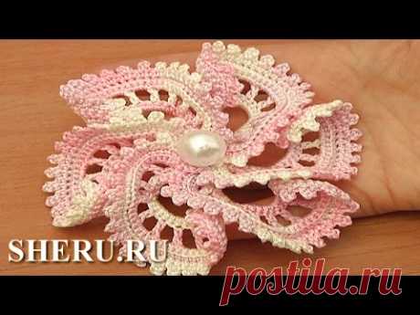 How To Crochet Flower Урок 106 Как вязать цветок