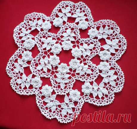 Мастер-класс : Вяжем салфетку с розами в технике "Ирландское кружево" | Журнал Ярмарки Мастеров