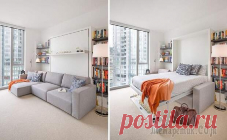 6 идей, как установить кровать в малогабаритке, чтобы не жертвовать комфортом - Полезные советы - медиаплатформа МирТесен Даже если квартира очень маленькая, это не повод ущемлять себя в желаниях. Вы вполне можете выбрать кресла вместо складных табуретов и спать на двуспальной кровати, а не диване. Мы предлагаем несколько вариантов, как разместить кровать в однушке или малогабаритке таким образом, чтобы осталось