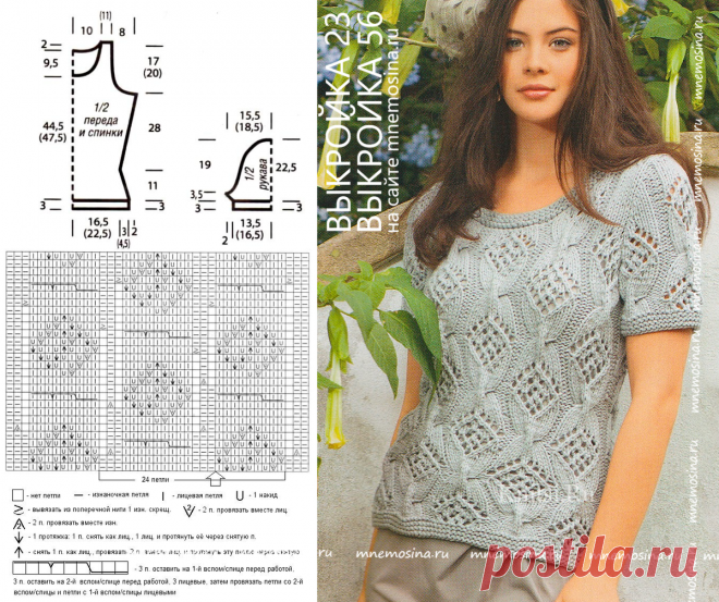 9 топов с 9 разными выкройками + схемы узоров | Mnemosina вязание | Дзен