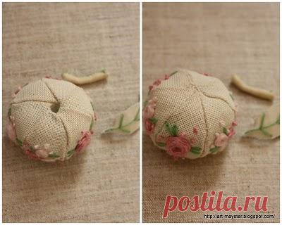 Вышитые яблочки-бискорню. Новогодние и волшебные...