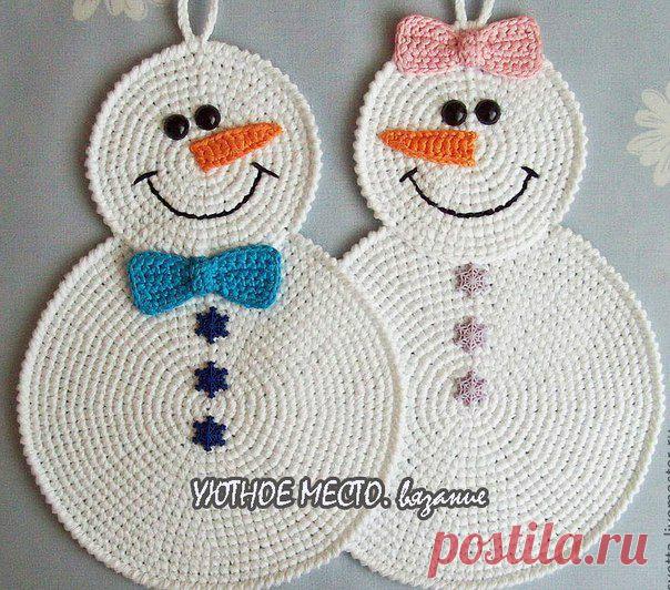 "Прихватки "Влюбленные снеговички"