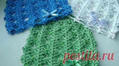 Летняя шапочка крючком.