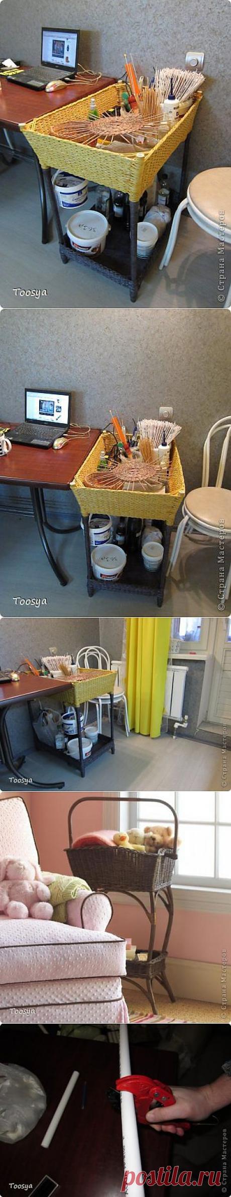 Этажерка с плетеными корзинами