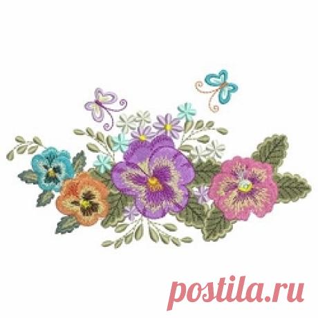 Pansy Delight Set, 10 Designs - 5x7 | Borders | Machine Embroidery Designs | SWAKembroidery.com