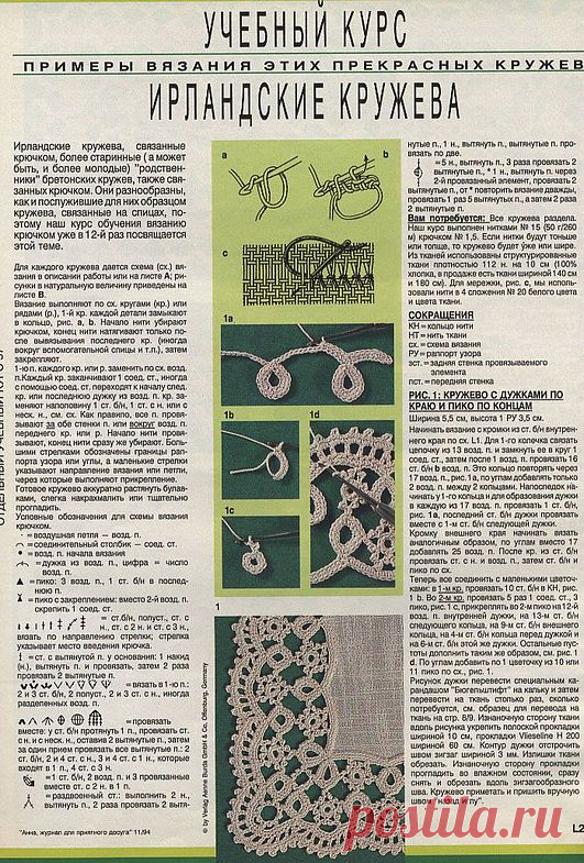 УЧЕБНЫЙ КУРС ИРЛАНДСКОГО КРУЖЕВА... примеры вязания красивейших кружев... КЛАСС...