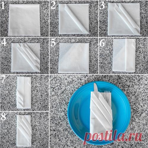 Как сложить оригинально тканевую салфетку - лайфхаки красивых схем с фото | maritera.ru