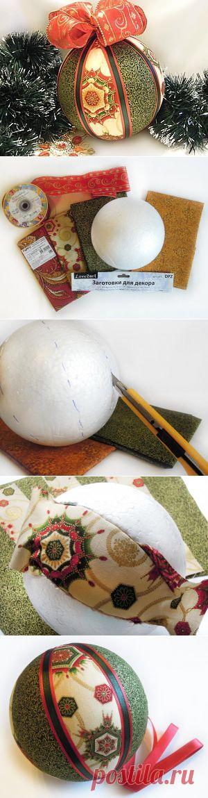Мастер-класс: декорируем тканью пенопластовый шарик - Ярмарка Мастеров - ручная работа, handmade