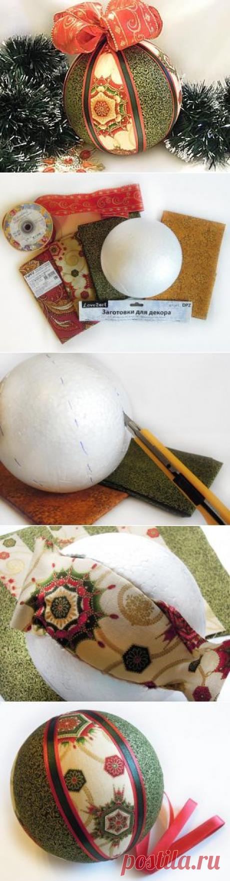 Мастер-класс: декорируем тканью пенопластовый шарик - Ярмарка Мастеров - ручная работа, handmade