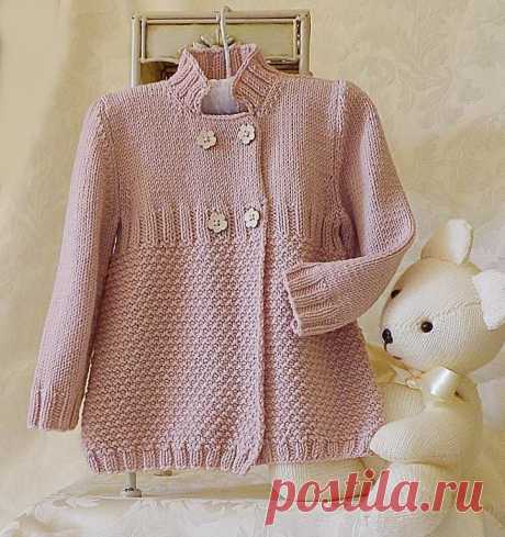 Little girls 3/4double breasted coat - via