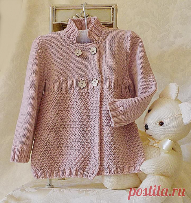 Little girls 3/4double breasted coat - via
