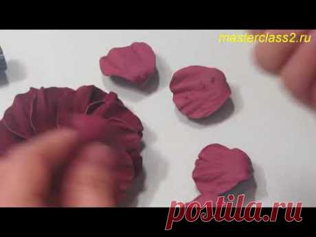 Мастер класс Роза из кожи. Часть 4