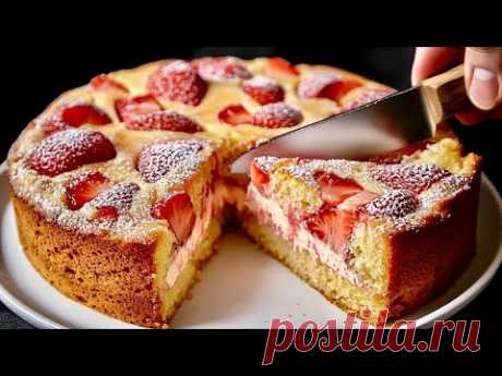 Идеальный клубничный торт всего за несколько минут! Просто и вкусно!