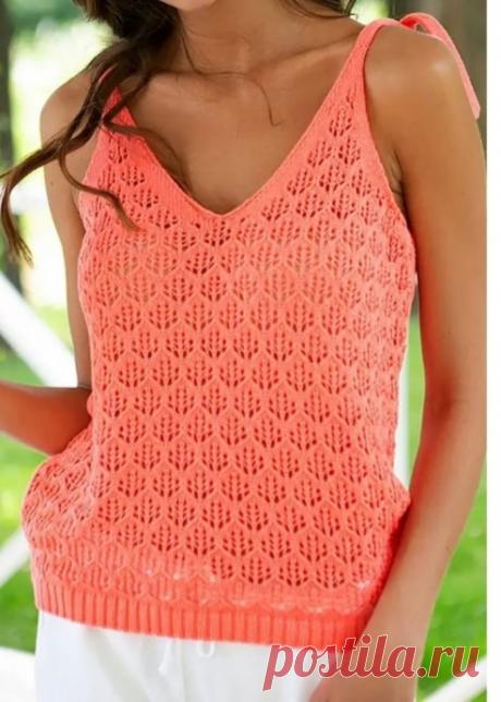 Летний топ спицами