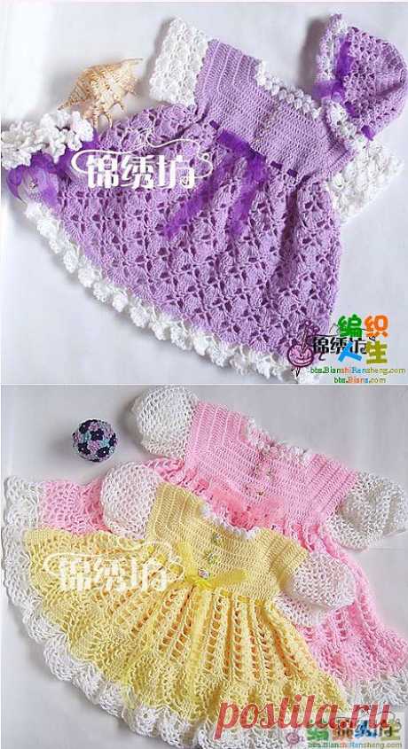 МАСТЕР-КЛАСС ПОДРОБНЫЙ ДЛЯ ВЯЗАНИЯ ТАКИХ ПЛАТЬЕВ ДЛЯ МАЛЫШОК.