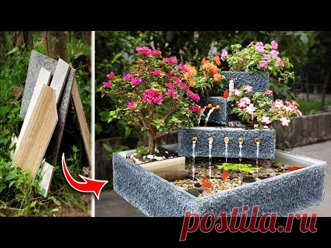 Amazing Ideas from Floor Tiles - постройте дома очень красивый и уникальный водопадный аквариум