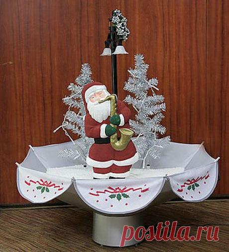 Новогодняя музык. композиция со снегом дед мороз 60*75см (710010)