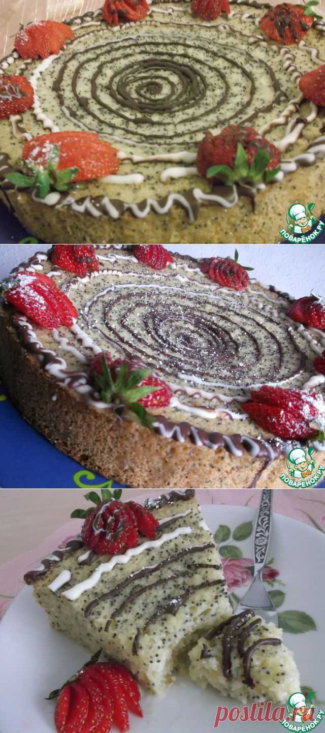 Пирог " Три молока" с маком.