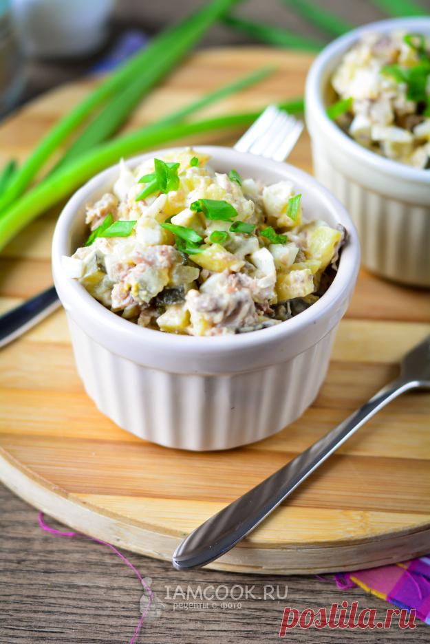 Салат из рыбных консервов с картошкой и яйцом — рецепт с фото пошагово