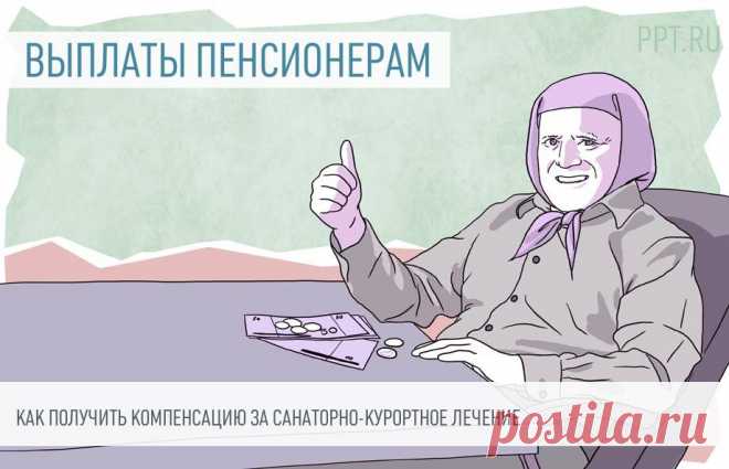 КОМПЕНСАЦИЯ ЗА САНАТОРНО-КУРОРТНОЕ ЛЕЧЕНИЕ: кому положена и в каком размере Все, кого государство обеспечивает набором социальных услуг, при наличии медицинских показаний имеют право на бесплатную путевку в санаторий. От поездки в пансионат можно отказаться и получить деньги. Но чтобы выплатили денежную компенсацию пенсионеру за неиспользование санаторно-курортного лечения, от гражданина необходимо заявление.