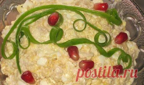 Куриный новогодний салат «Снежный вальс» / Простые рецепты