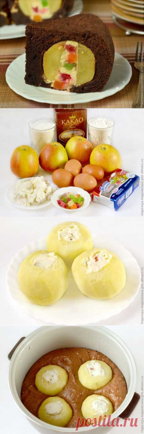 Шоколадный пирог с целыми яблоками / Рецепты с фото