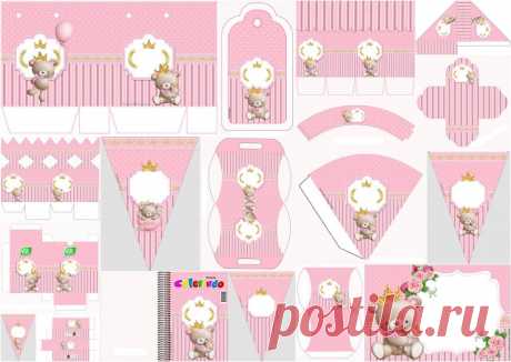 Princesa Osita de Peluche: Invitaciones, Cajas e Imprimibles para Imprimir Gratis. | Oh My Bebé!