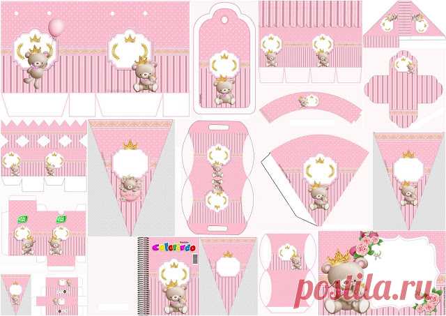 Princesa Osita de Peluche: Invitaciones, Cajas e Imprimibles para Imprimir Gratis. | Oh My Bebé!