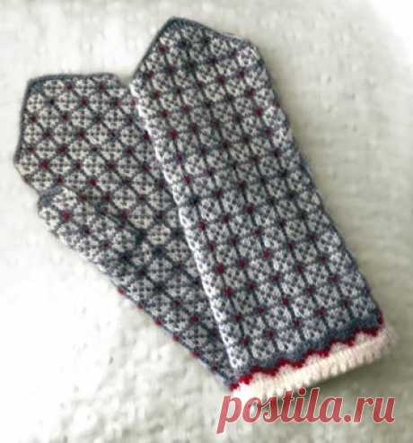 Красивые варежки спицами