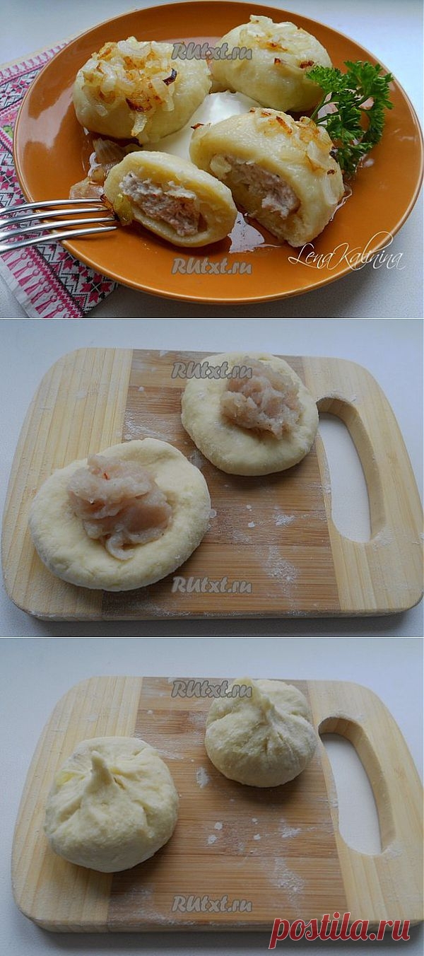 Картофельные галушки с мясом от Елены Калининой.