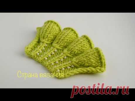 Узоры спицами. Рюши «Колокольчики» - 2. (сверху в низ). Knitting patterns. Ruches &quot;Bells&quot; - 2.