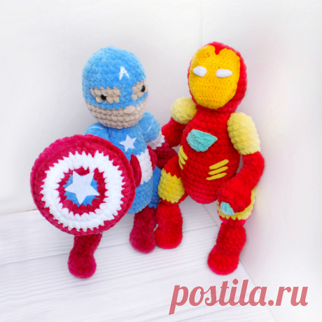 PDF Герои Marvel крючком. FREE crochet pattern; Аmigurumi doll patterns. Амигуруми схемы и описания на русском. Вязаные игрушки и поделки своими руками #amimore - Железный человек, Капитан Америка, Марвел, Iron man, Captain America, кукла, doll puppet, muñeca boneca, poupée, puppe, panenka, bebek, lalka. Amigurumi doll pattern free; amigurumi patterns; amigurumi crochet; amigurumi crochet patterns; amigurumi patterns free; amigurumi today.