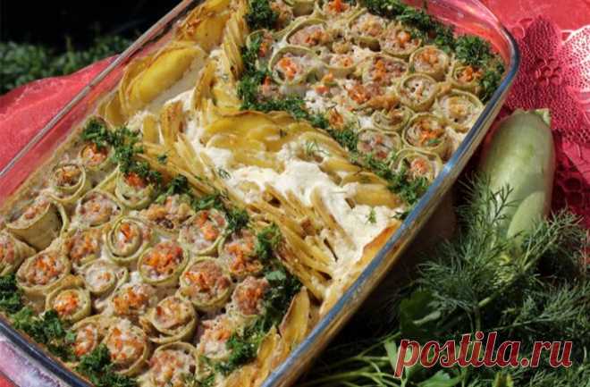 Рулетики из кабачка с говяжьим фаршем - Home-Cook.Net