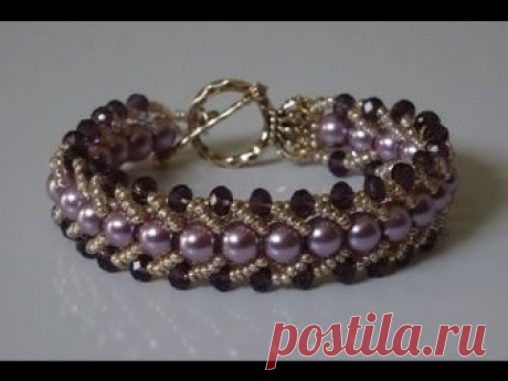 How to make a beautiful and easy pearl bracelet- flat spiral stitch