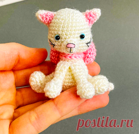 Мини-кот амигуруми Бесплатная выкройка – Амигуруми