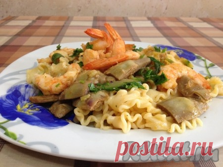 Тальолини с артишоками и креветками - рецепт с фото