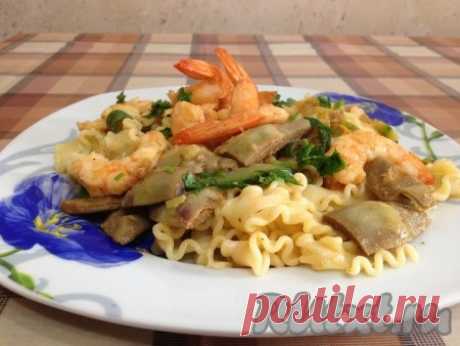 Тальолини с артишоками и креветками - рецепт с фото