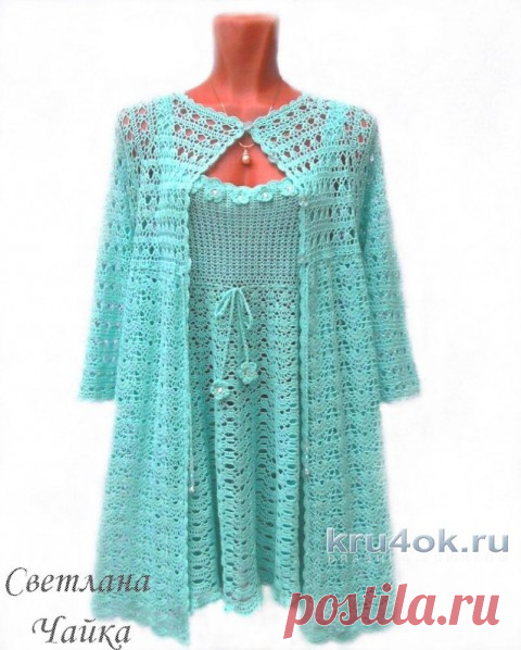 Ажурный комплект Цветы мяты. Работа Светланы Чайка