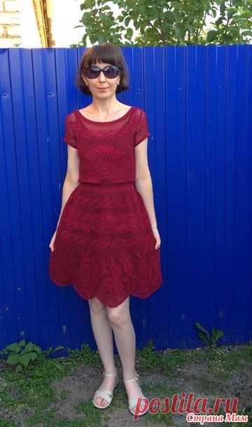Филейное платье “Lady in Red” в моем исполнении. - Все в ажуре... (вязание крючком) - Страна Мам