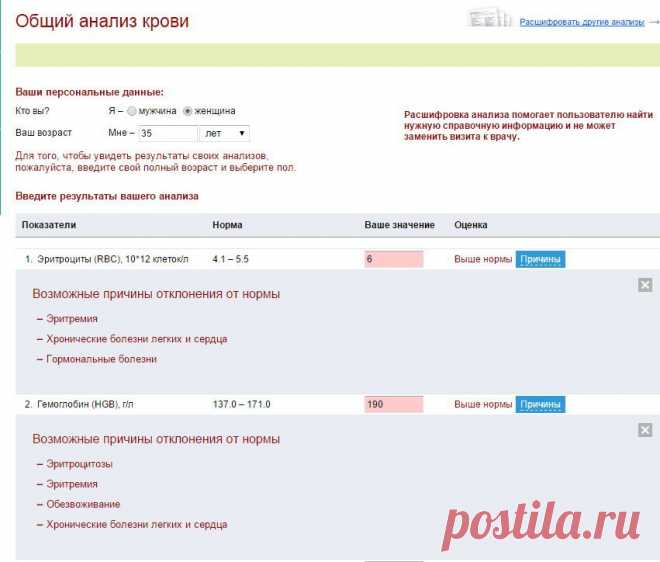 Polismed.com – бесплатная онлайн-расшифровка анализов - Страна Мам