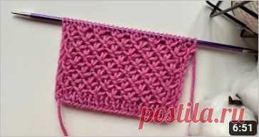 Красивый узор спицами для свитеров и шапок.