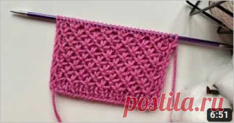 Красивый узор спицами для свитеров и шапок.