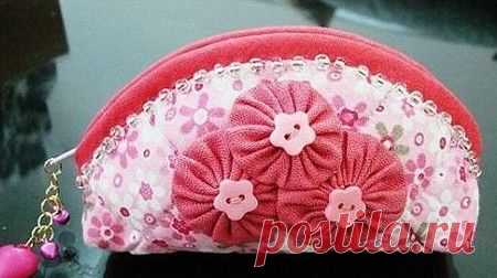 DIY Pink Pouch With Flowers | FabDIY