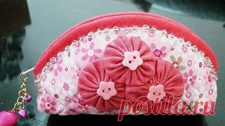 DIY Pink Pouch With Flowers | FabDIY