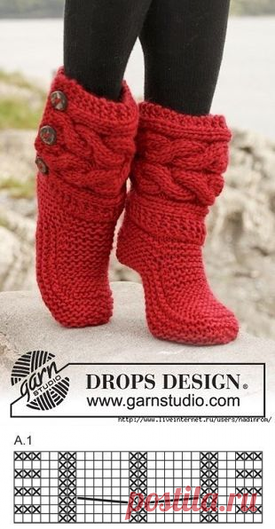 Модные носки-сапожки из Drops спицами