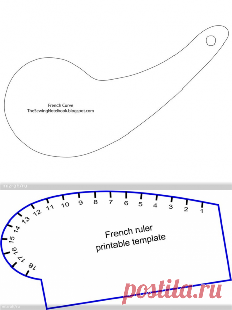 Лекала для построения кривых линий на выкройке