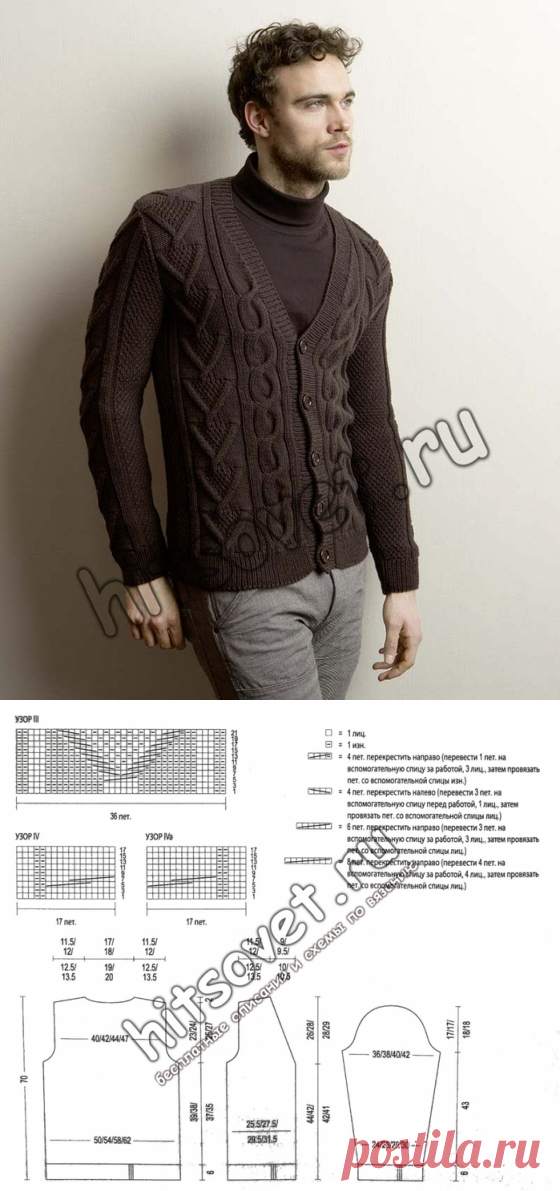 Мужской кардиган на пуговицах