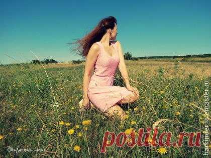 Вязаное летнее платье "Розовый зефир" - платье,платье вязаное,Платье нарядное