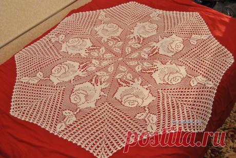 Скатерть крючком —  Ефимии Андреевских - вязание крючком на kru4ok.ru
